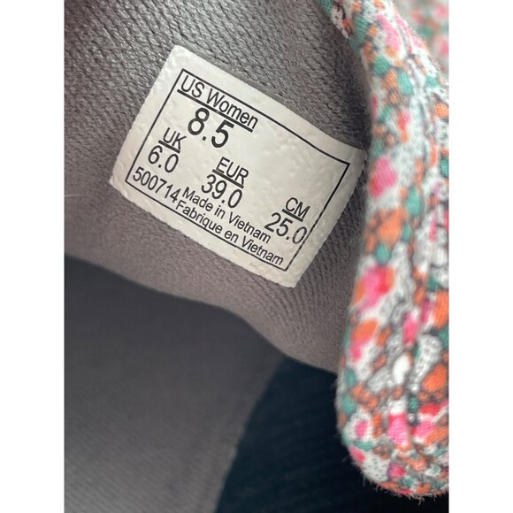 Vans Floral Lace Up Canvas Sneakers Women 8.5 US Round Toe Streetwear Pink Multi - Picture 6 of 10